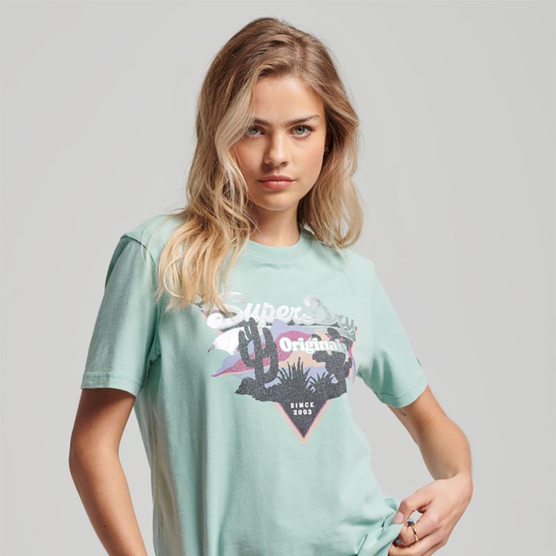 SUPERDRY - Camiseta Para Mujer Vintage Narrative Superdry