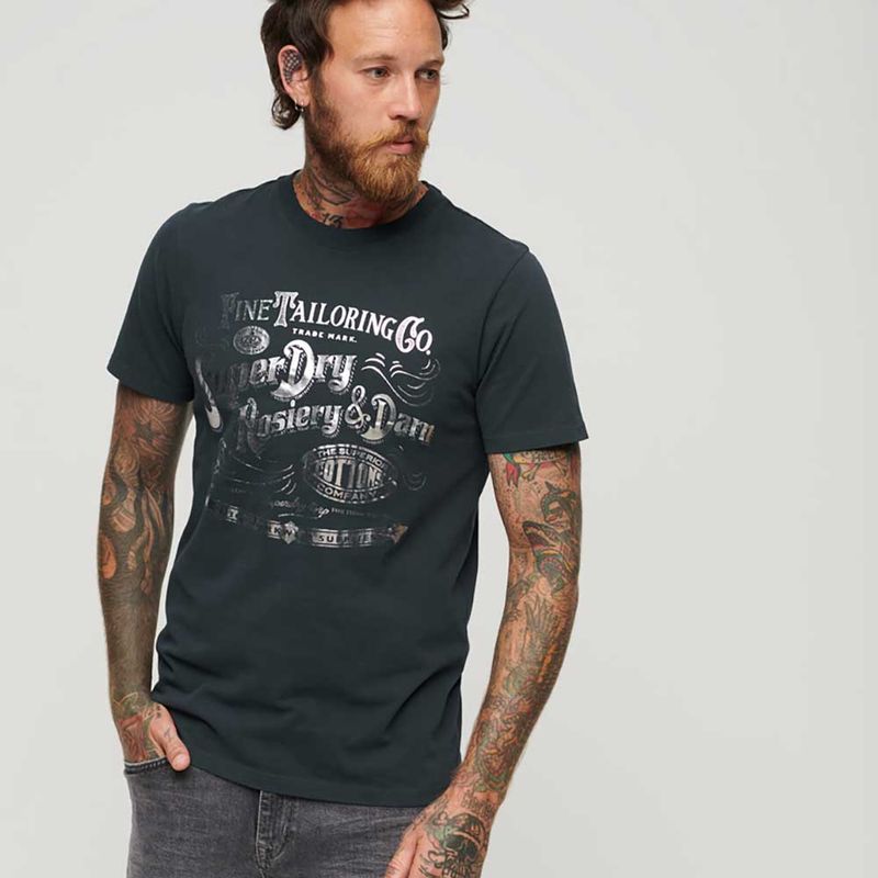 SUPERDRY - Camiseta Para Hombre Metallic Workwear Graphic Superdry