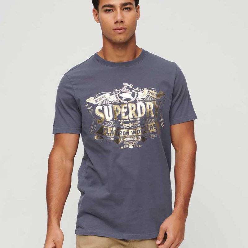 SUPERDRY - Camiseta Para Hombre Metallic Workwear Graphic Superdry