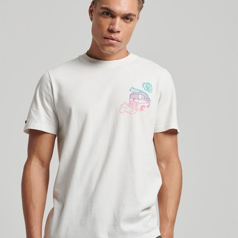 SUPERDRY - Camiseta Para Hombre Vintage Travel Sticker Tee Mw Superdry
