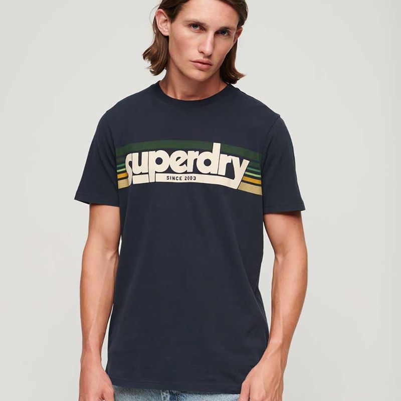 SUPERDRY - Camiseta Para Hombre Terrain Striped Logo Superdry