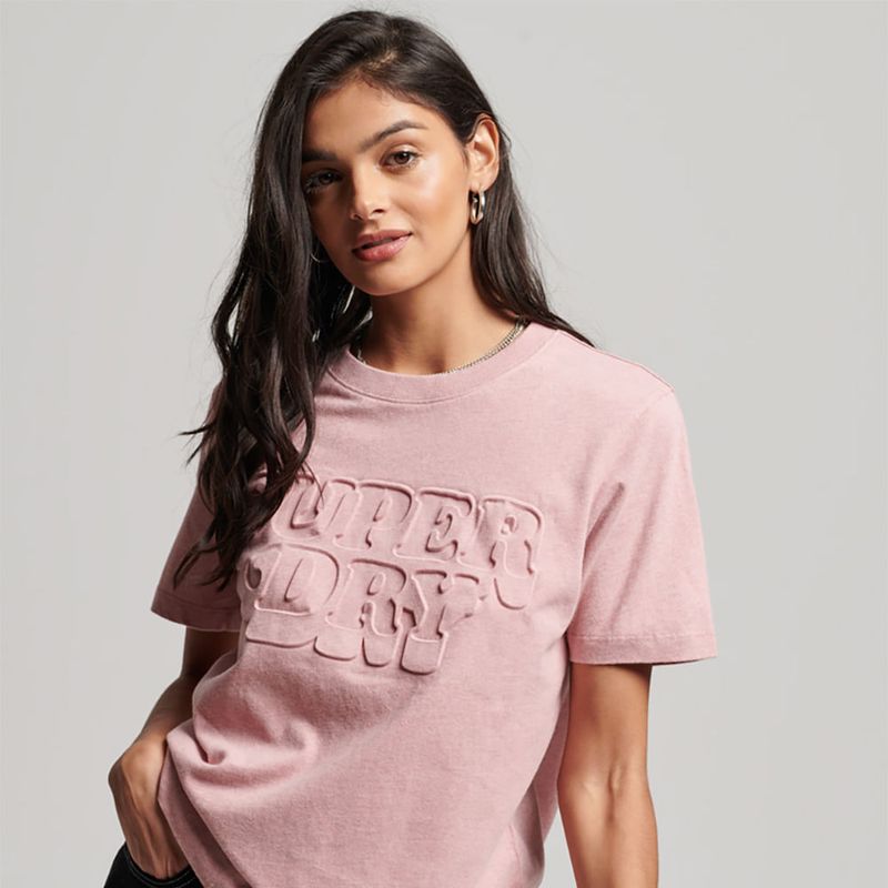 SUPERDRY - Camiseta Para Mujer Vintage Cooper Emboss Tee Superdry