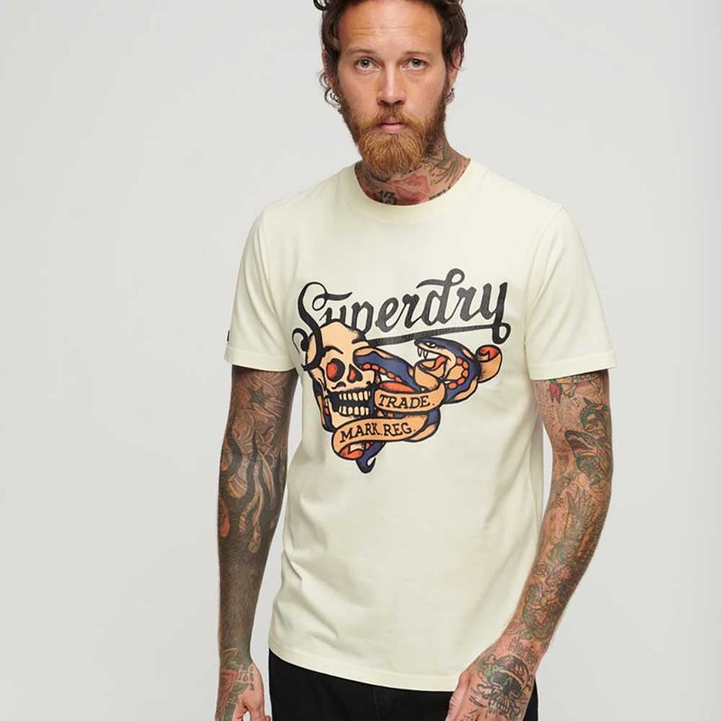 SUPERDRY - Camiseta Para Hombre Tattoo Script Graphic Superdry