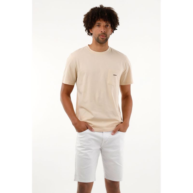 TENNIS - Camiseta crudo con bolsillo delantero para hombre