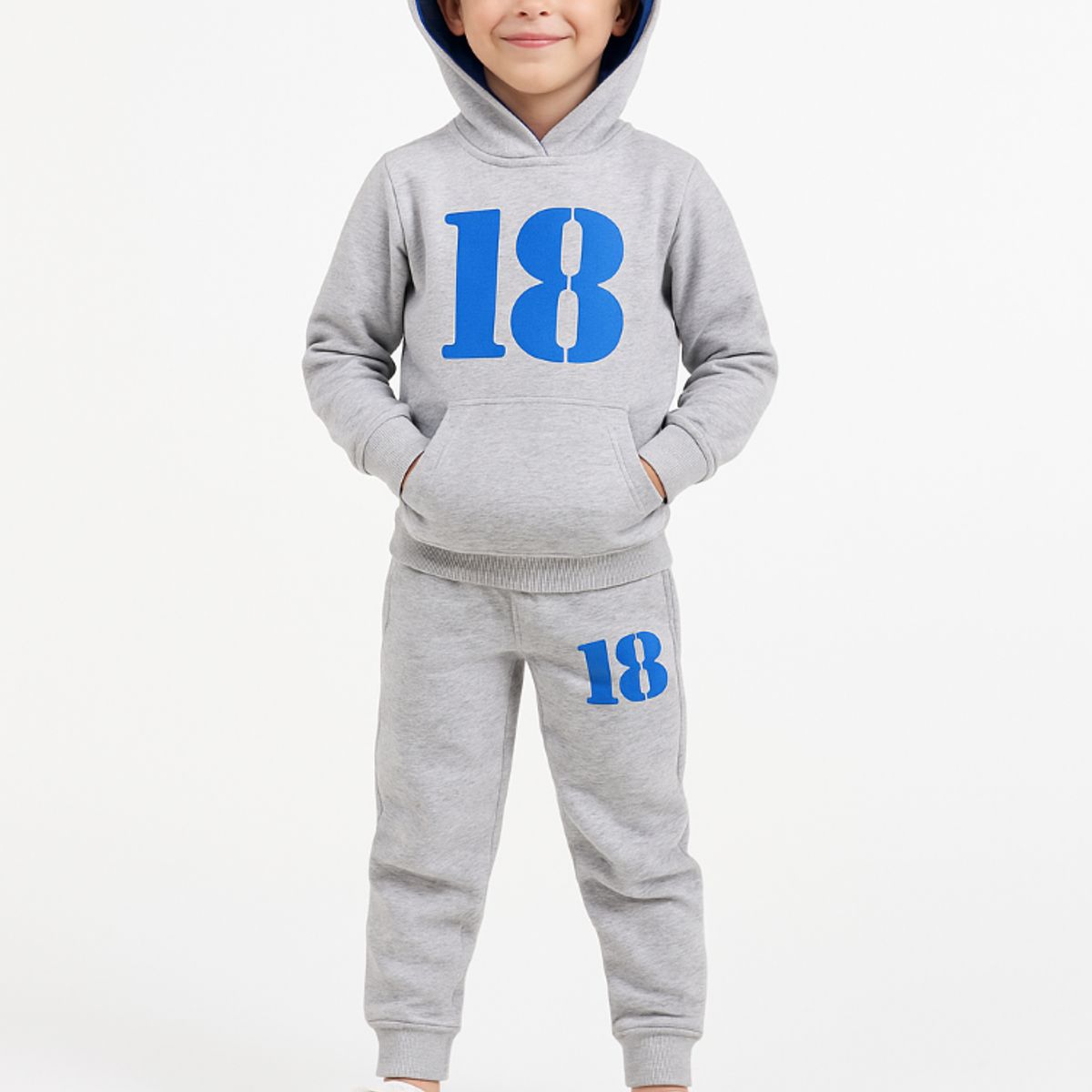 URBAN PLUS - conjunto niño buzo y pantalon 18 gris sudadera