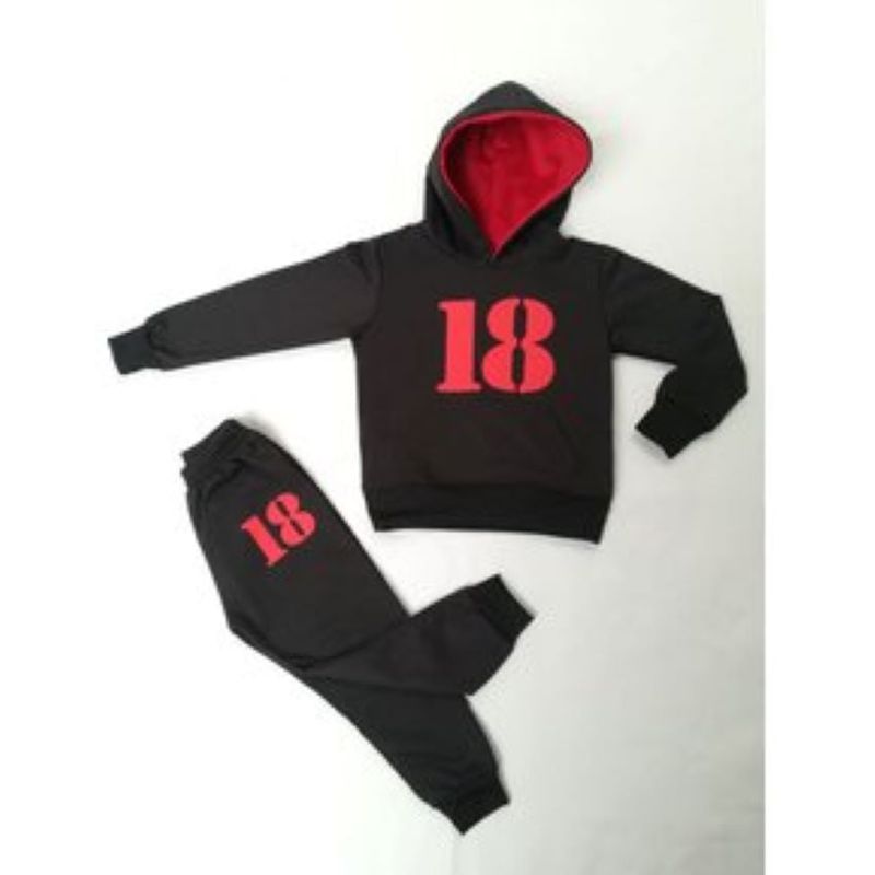 URBAN PLUS - conjunto niño buzo y pantalon 18 negro sudadera