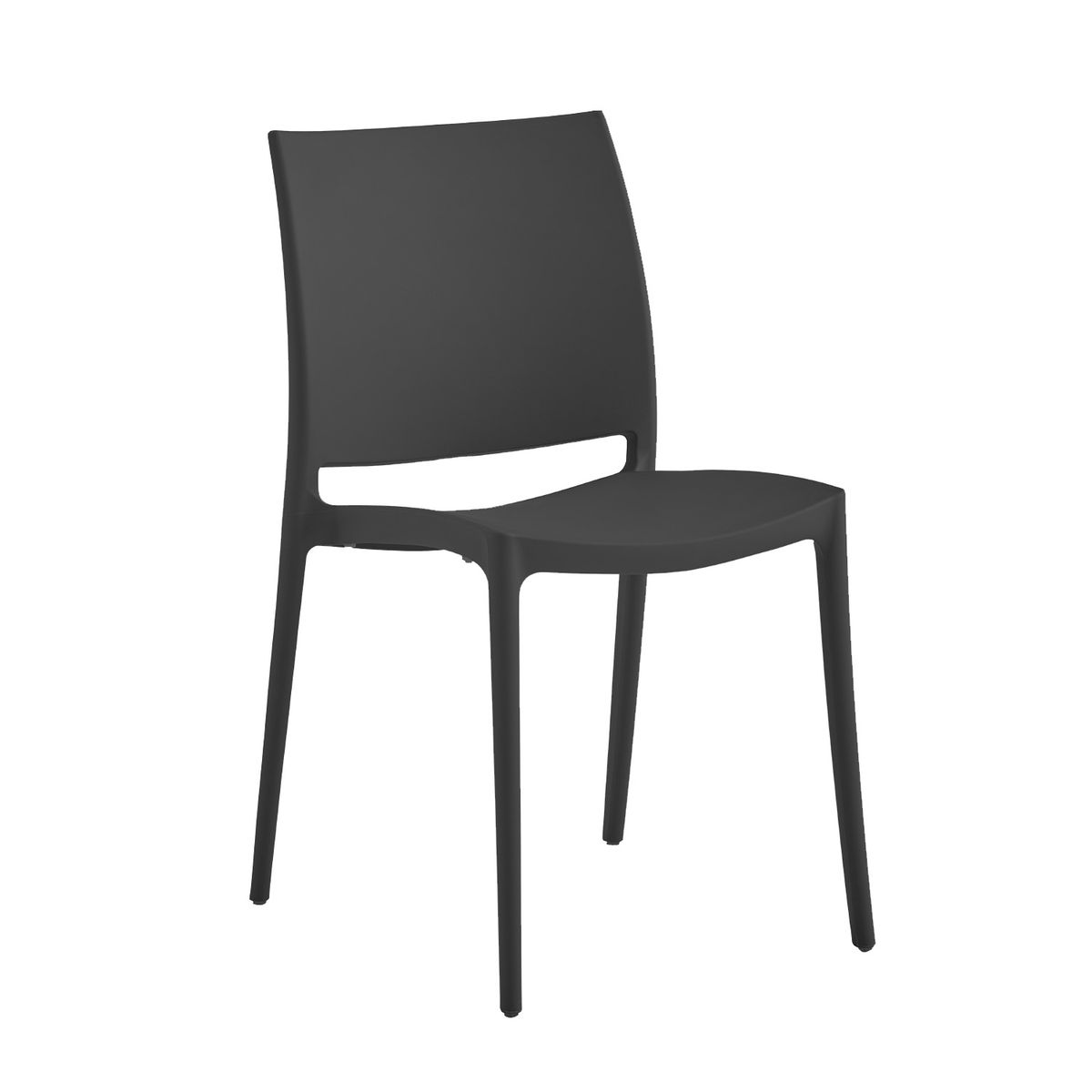 ERGONOMUS - Silla de Cafetería Comedor Clásica de Polipropileno Negro