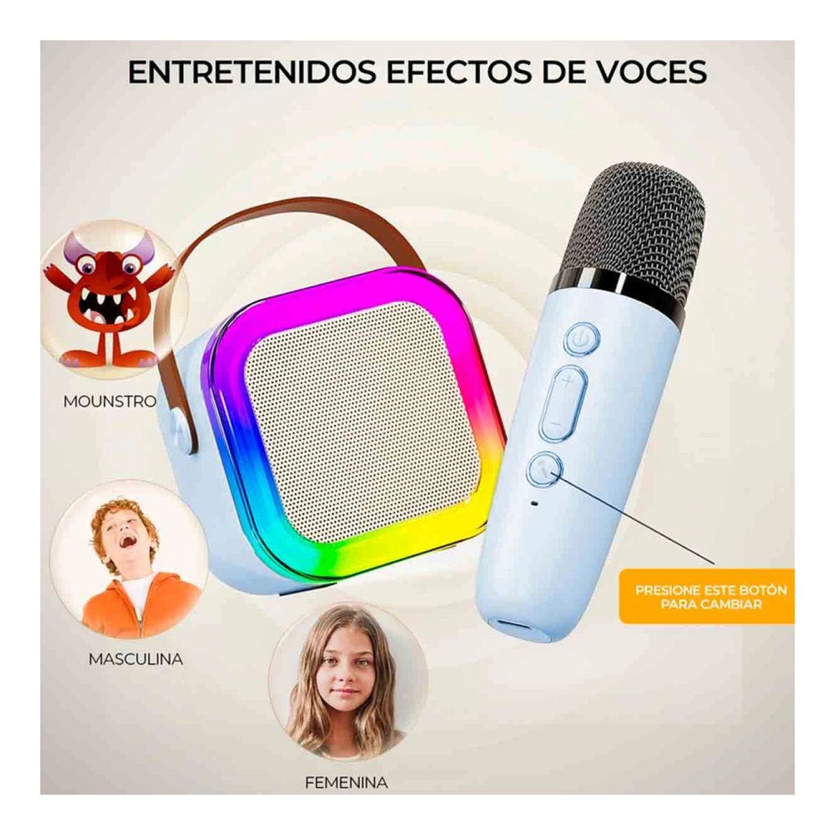 GENERICO - Kit Karaoke Parlante Mágico + 2 Micrófonos Inalámbricos K12