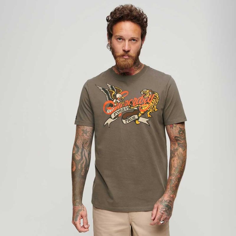 SUPERDRY - Camiseta Para Hombre Tattoo Script Graphic Superdry