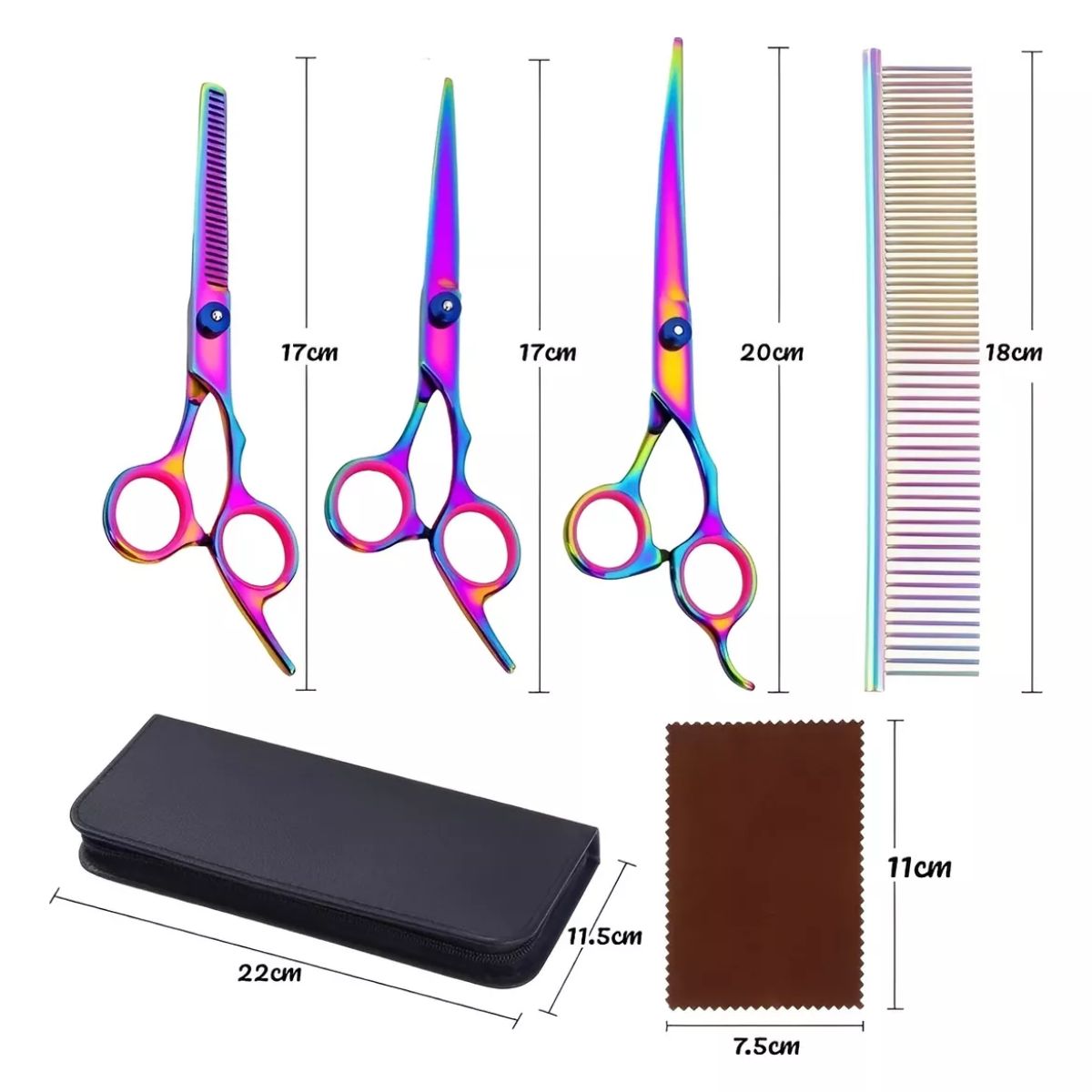 MILOPTS - Kit Tijeras Peluquería Canina 4 Piezas Para Perros y Gatos