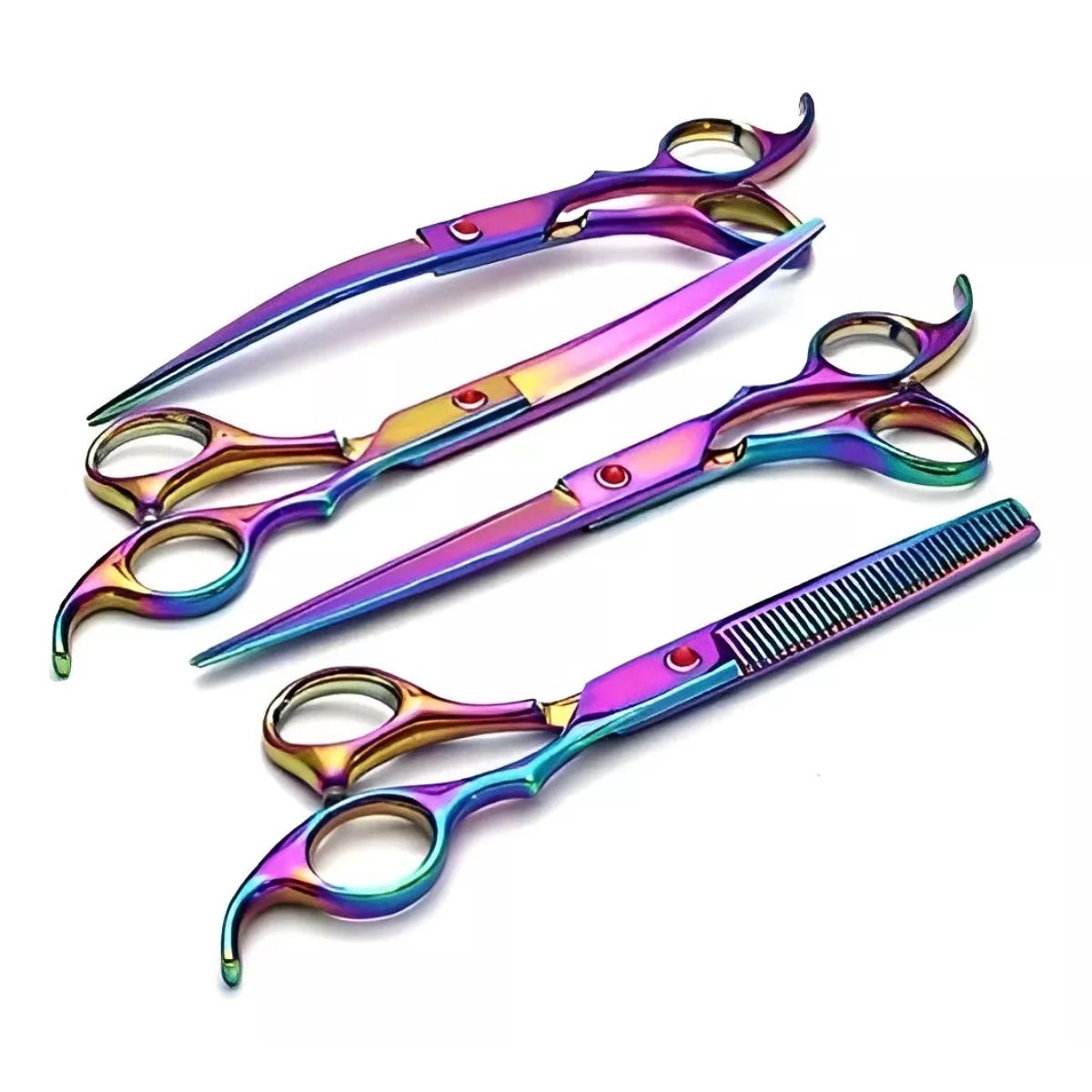 MILOPTS - Kit Tijeras Peluquería Canina 4 Piezas Para Perros y Gatos