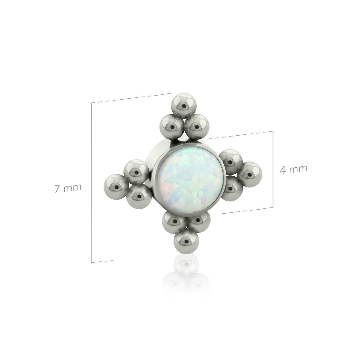 AGHA JEWELRY - Titanio Aretes Piercing Four TRI Opal lado Bezel set para lóbulo