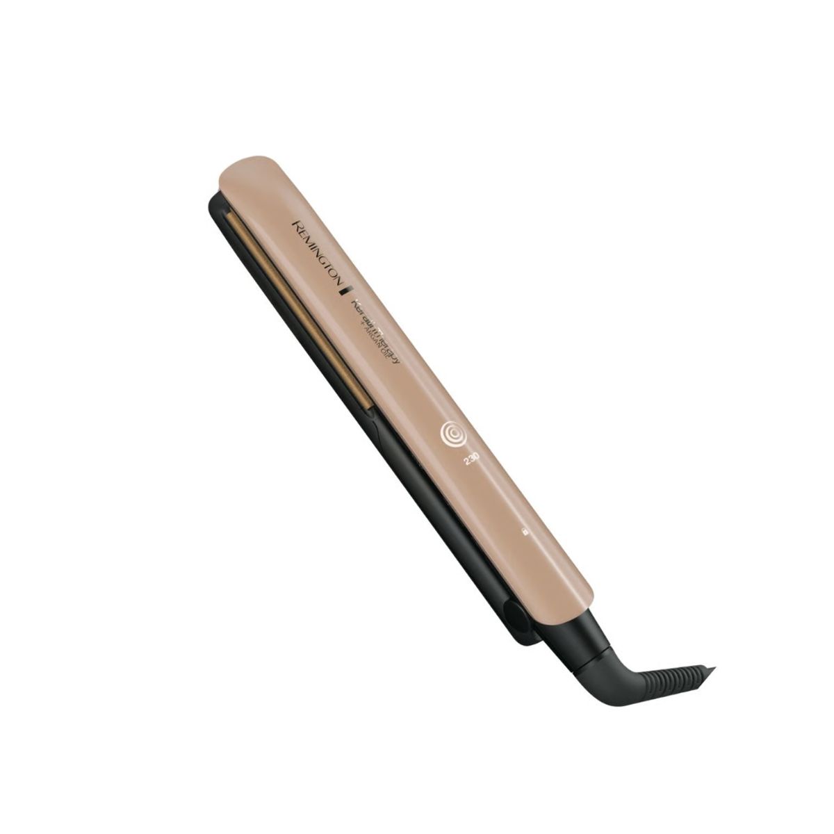 REMINGTON - Plancha para cabello Remington Therapy con Keratinay Aceite de Argán placas en cerámica