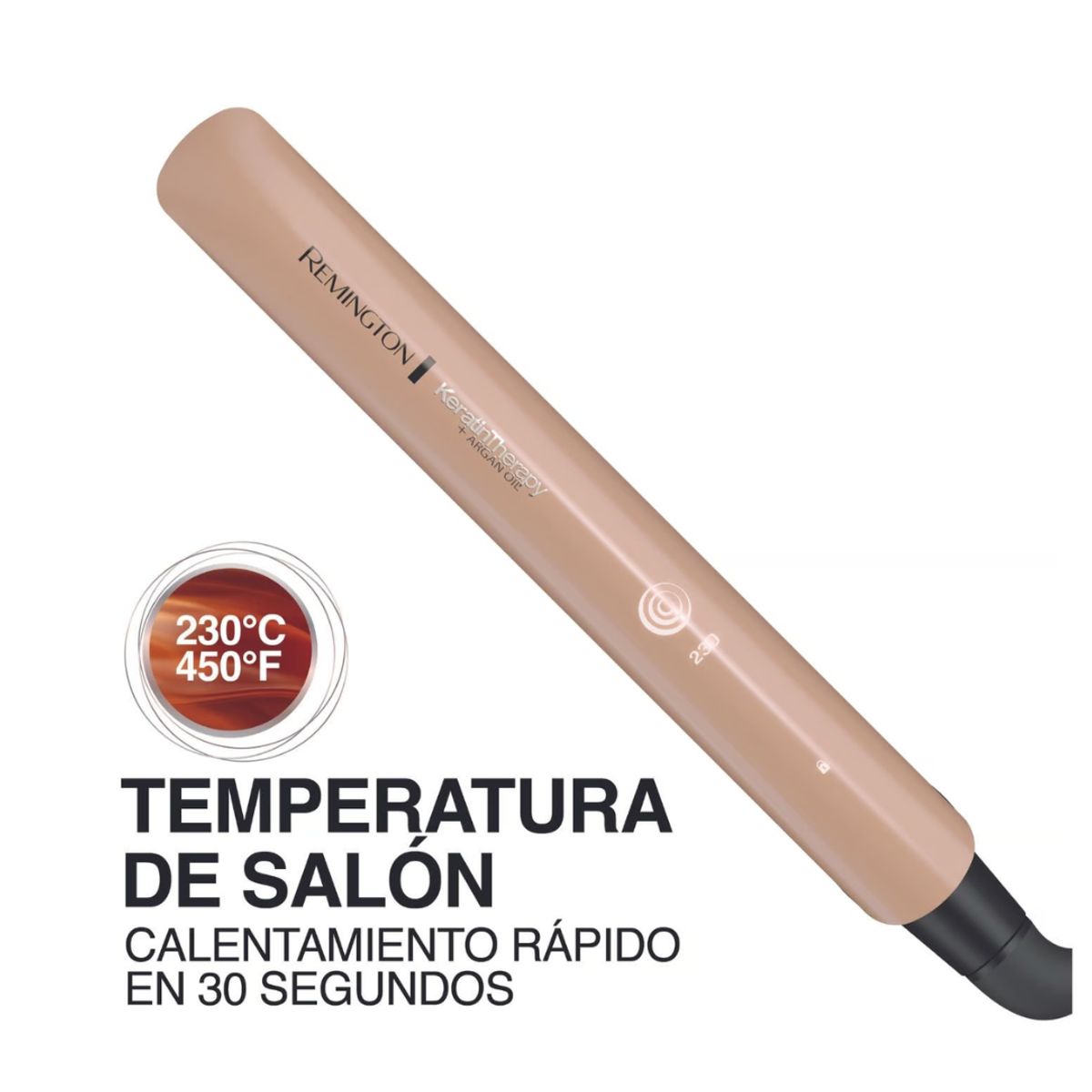 REMINGTON - Plancha para cabello Remington Therapy con Keratinay Aceite de Argán placas en cerámica