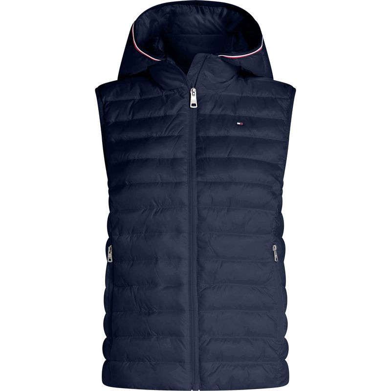 TOMMY HILFIGER - Chaleco azul acolchado global stripe Tommy Hilfiger