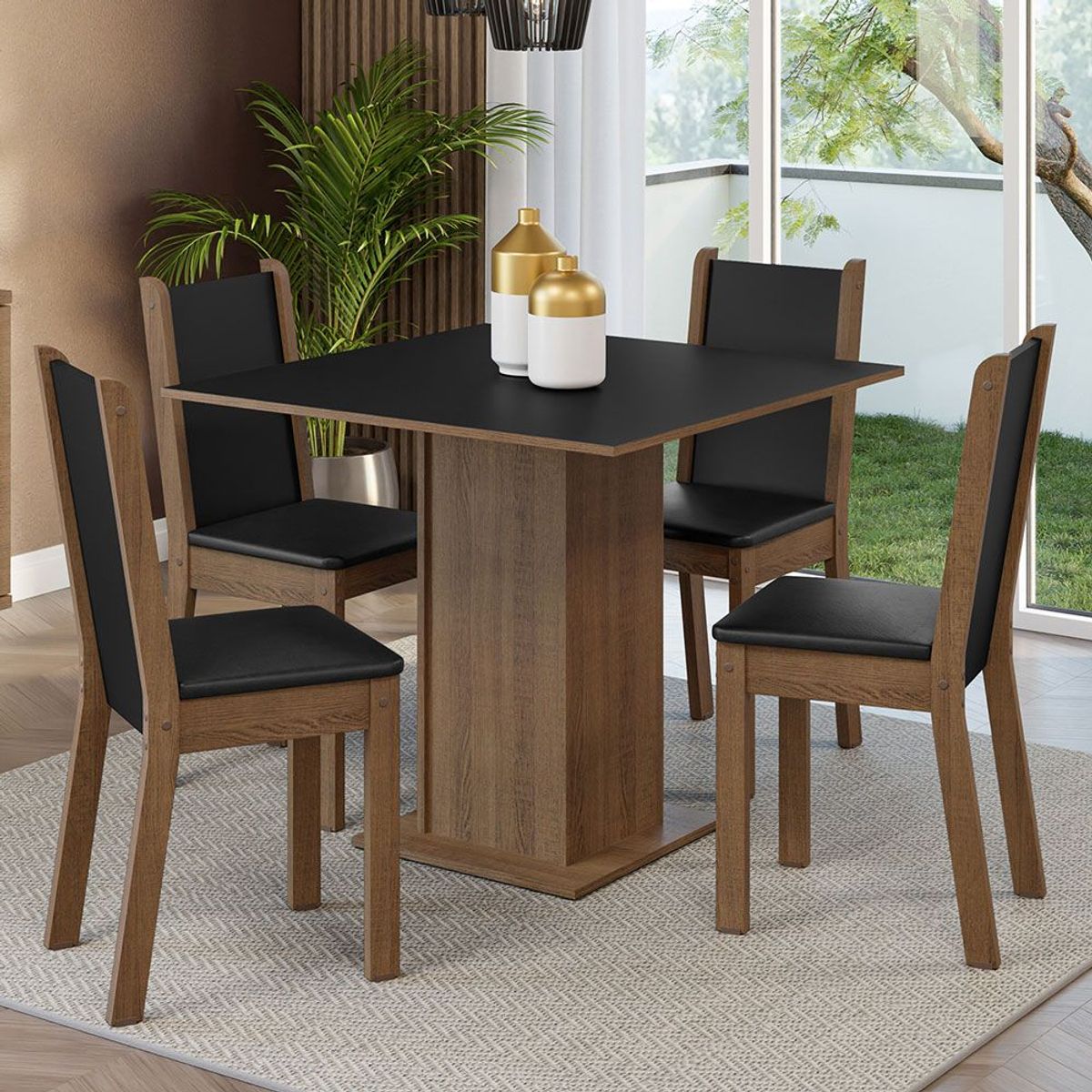 MADESA - Juego de Comedor Alana con 4 Sillas