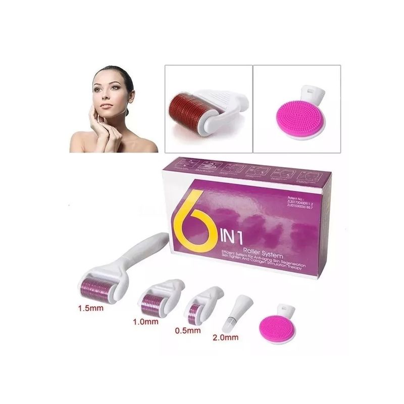 GENERICO - Dermaroller 6 En 1 – Kit Rodillos faciales
