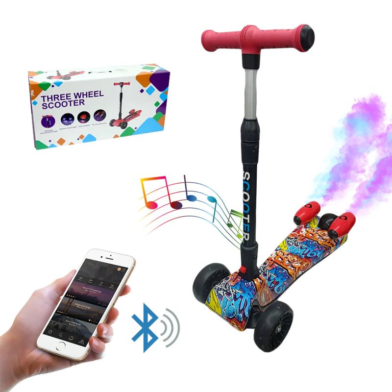 GENERICO - Patineta Scooter Con Humo Para Niños Bluetooth