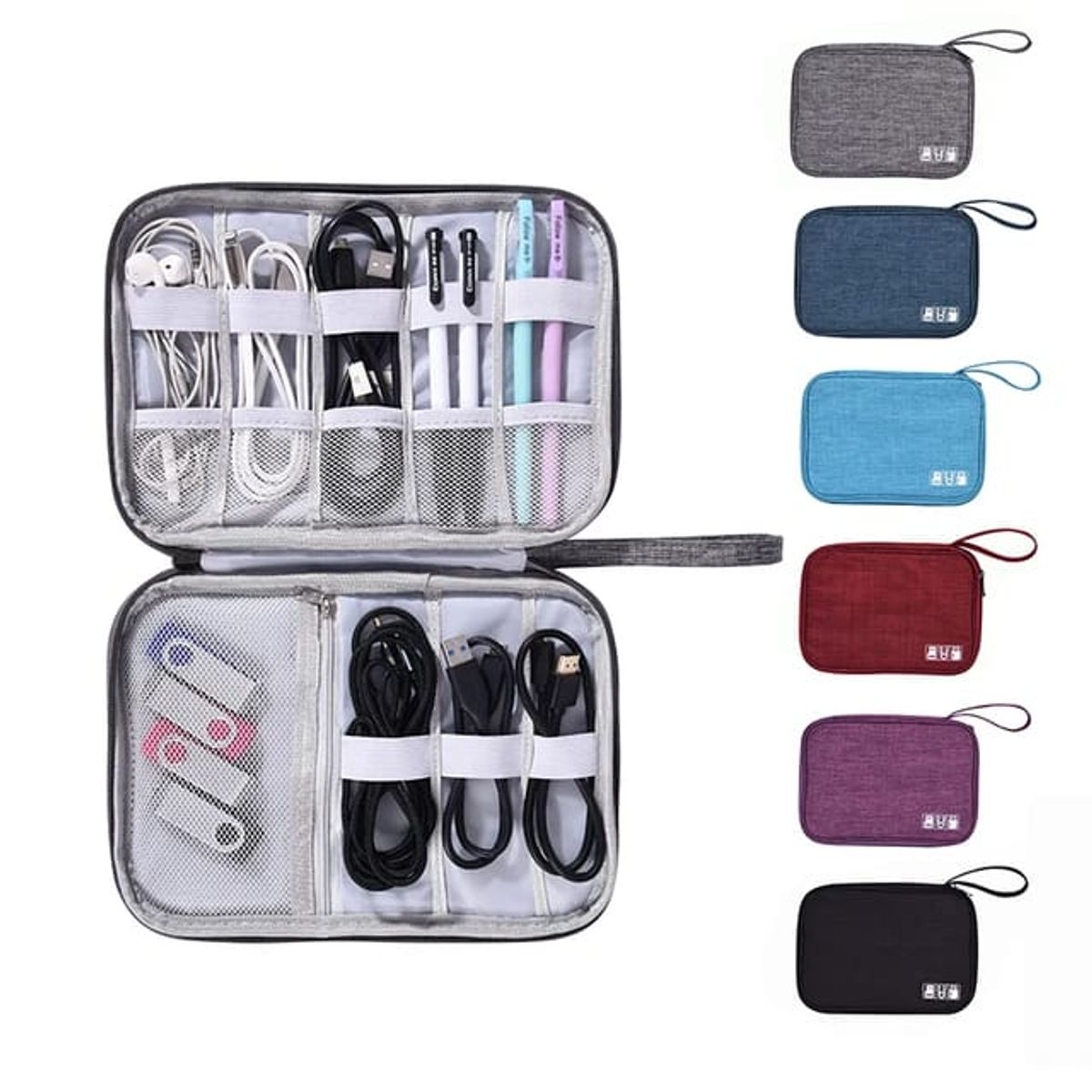 GENERICO - Estuche Organizador Cables Bolsa Viaje Almacenar Color negra pequeña