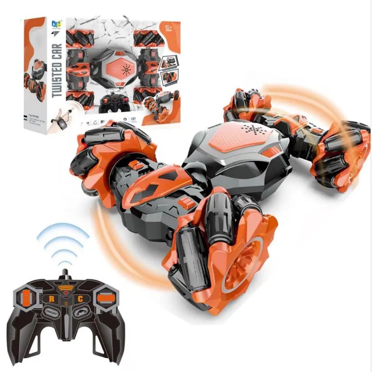 LANZURY IMPORTACIONES - Carro Control Remoto acrobático giratorio NARANJA