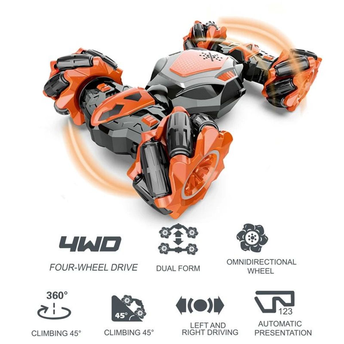 LANZURY IMPORTACIONES - Carro Control Remoto acrobático giratorio NARANJA