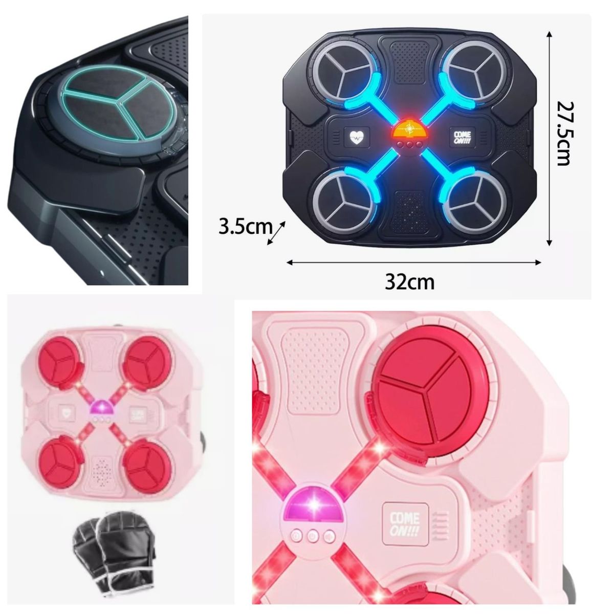 ONE PIXEL - Entrenador de Boxeo de Pared con Guantes Negro