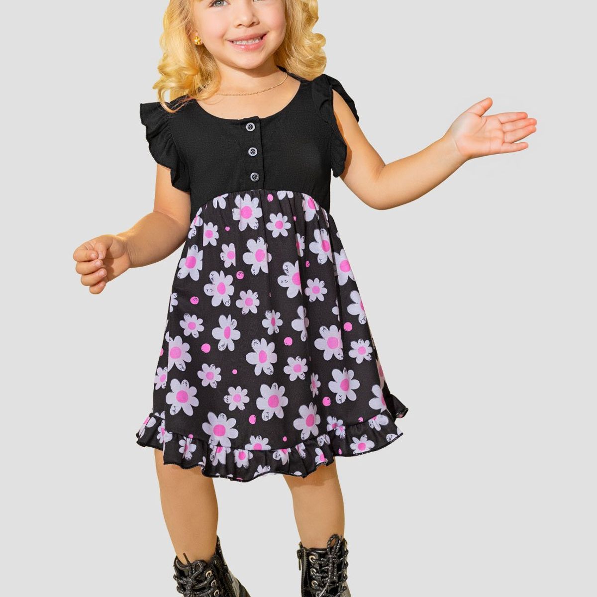 MARKETING PERSONAL - Vestido Infantil Femenino Negro Mp 105389