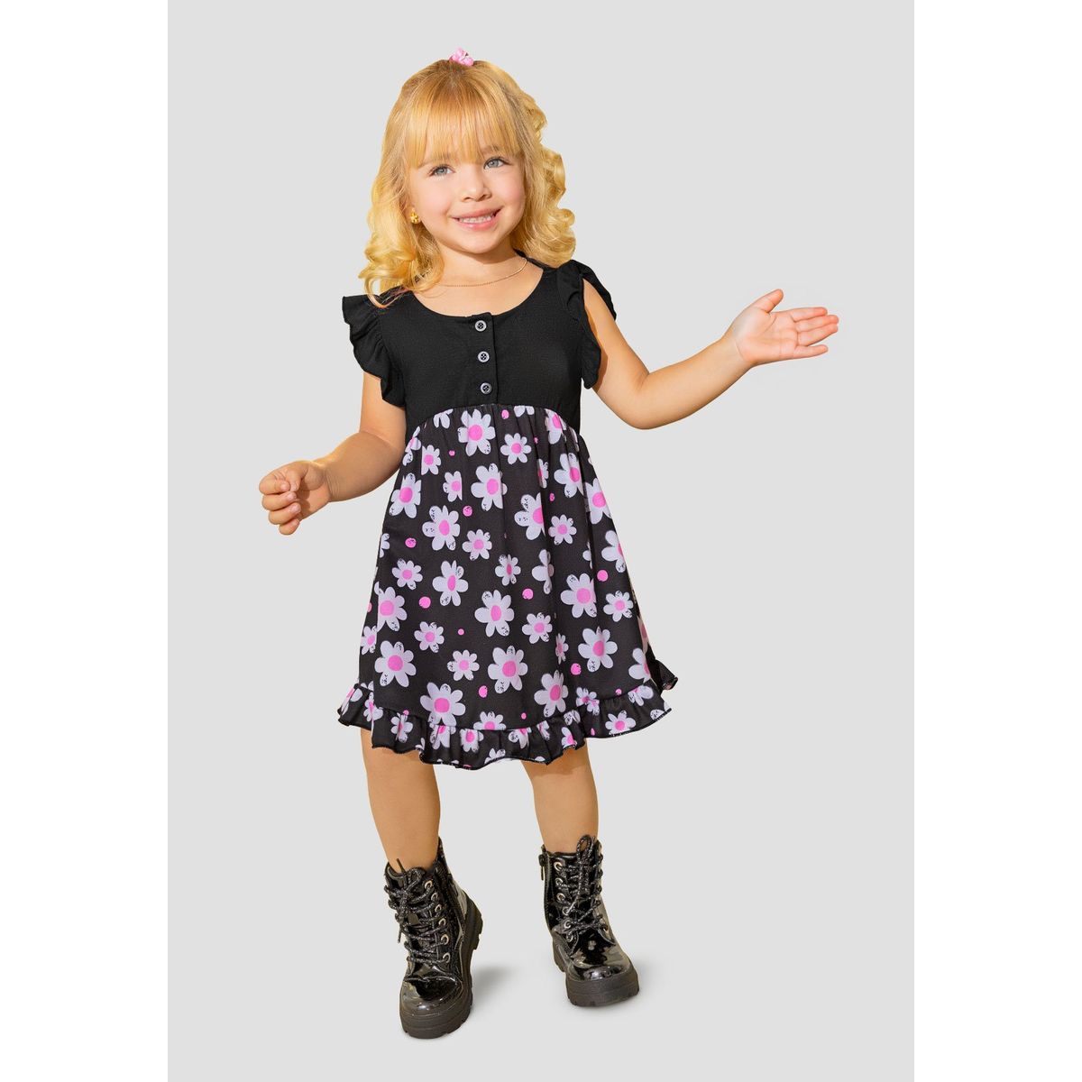 MARKETING PERSONAL - Vestido Infantil Femenino Negro Mp 105389