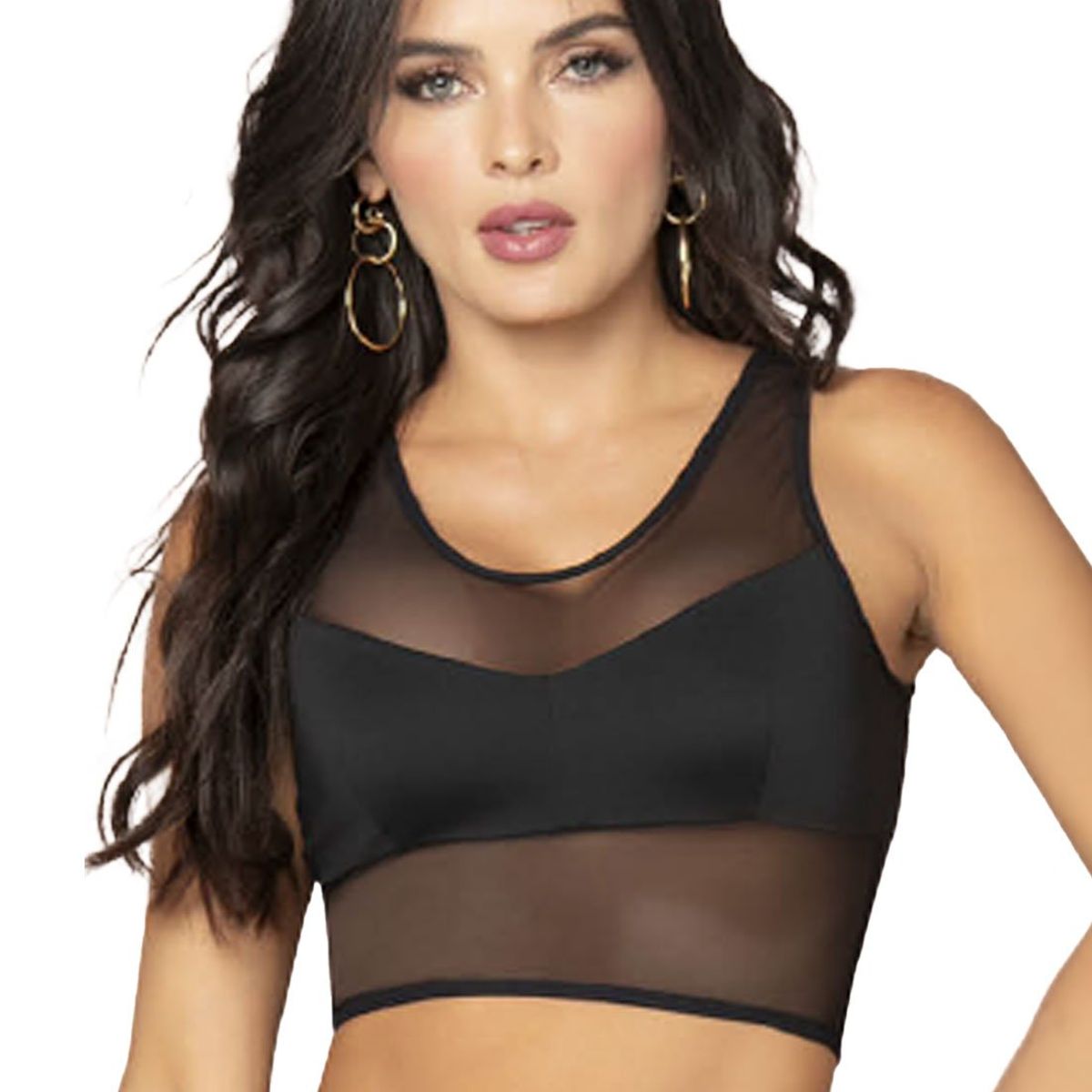 FORMAS INTIMAS - Crop Top Mujer Negro Fi 3590