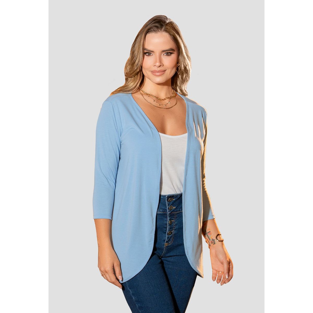 MARKETING PERSONAL - Cardigan Mujer Azul Claro Mp 105844