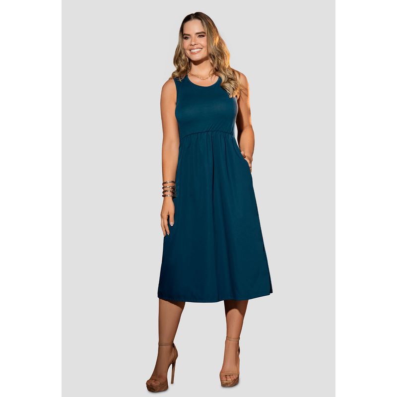 MARKETING PERSONAL - Vestido Mujer Azul Petroleo Oscu Mp 105804