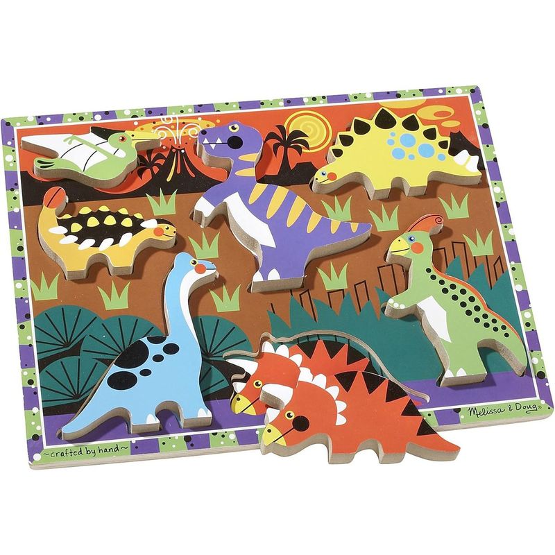 GENERICO - Rompecabezas Grueso De Dinosaurios 7 Piezas M&D