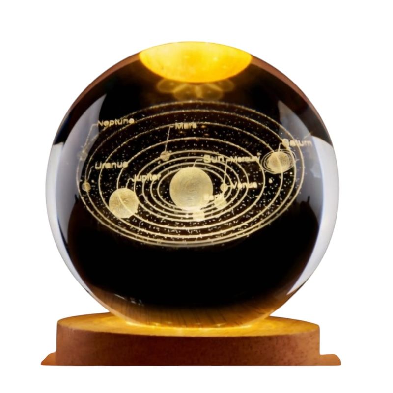 GENERICO - Lampara bola de cristal  8 cm interruptor de encendido 3d