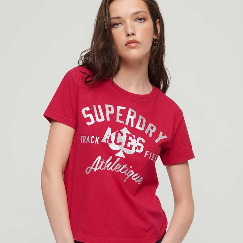 SUPERDRY - Camiseta Para Mujer College Scripted Graphic Superdry