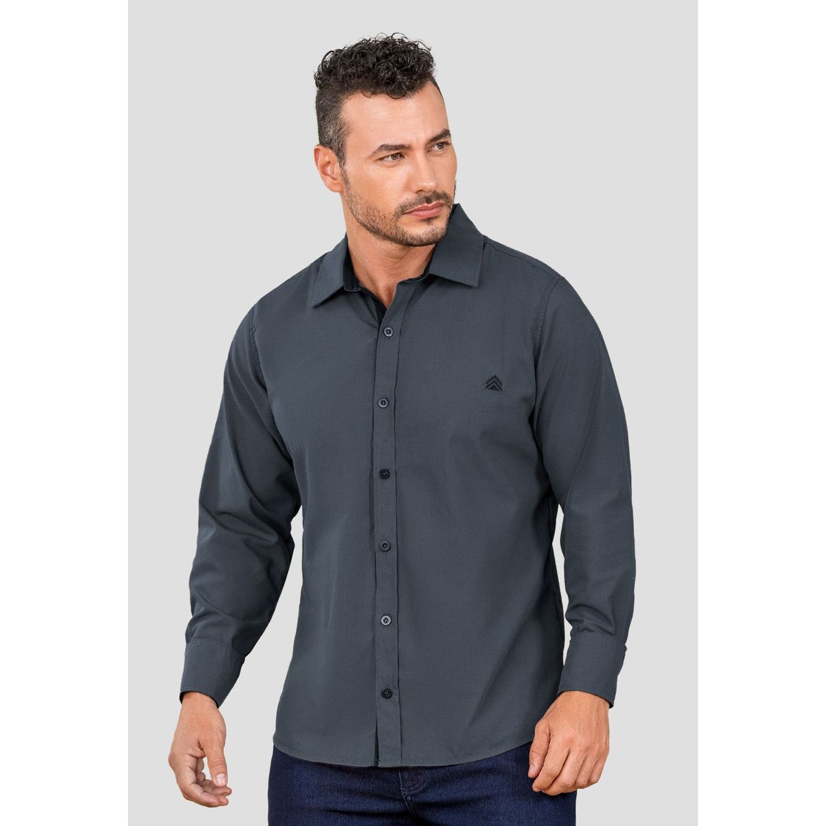 MARKETING PERSONAL - Camisa Hombre Gris Oscuro Mp 105653