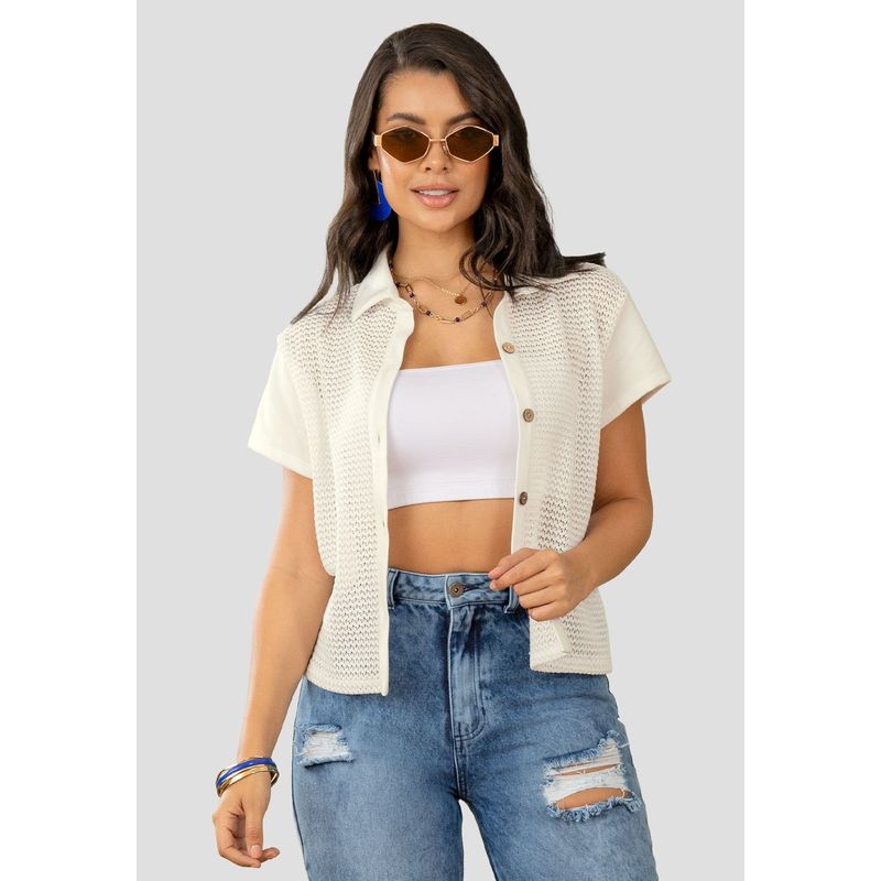 MARKETING PERSONAL - Camisa Mujer Marfil Mp 105841