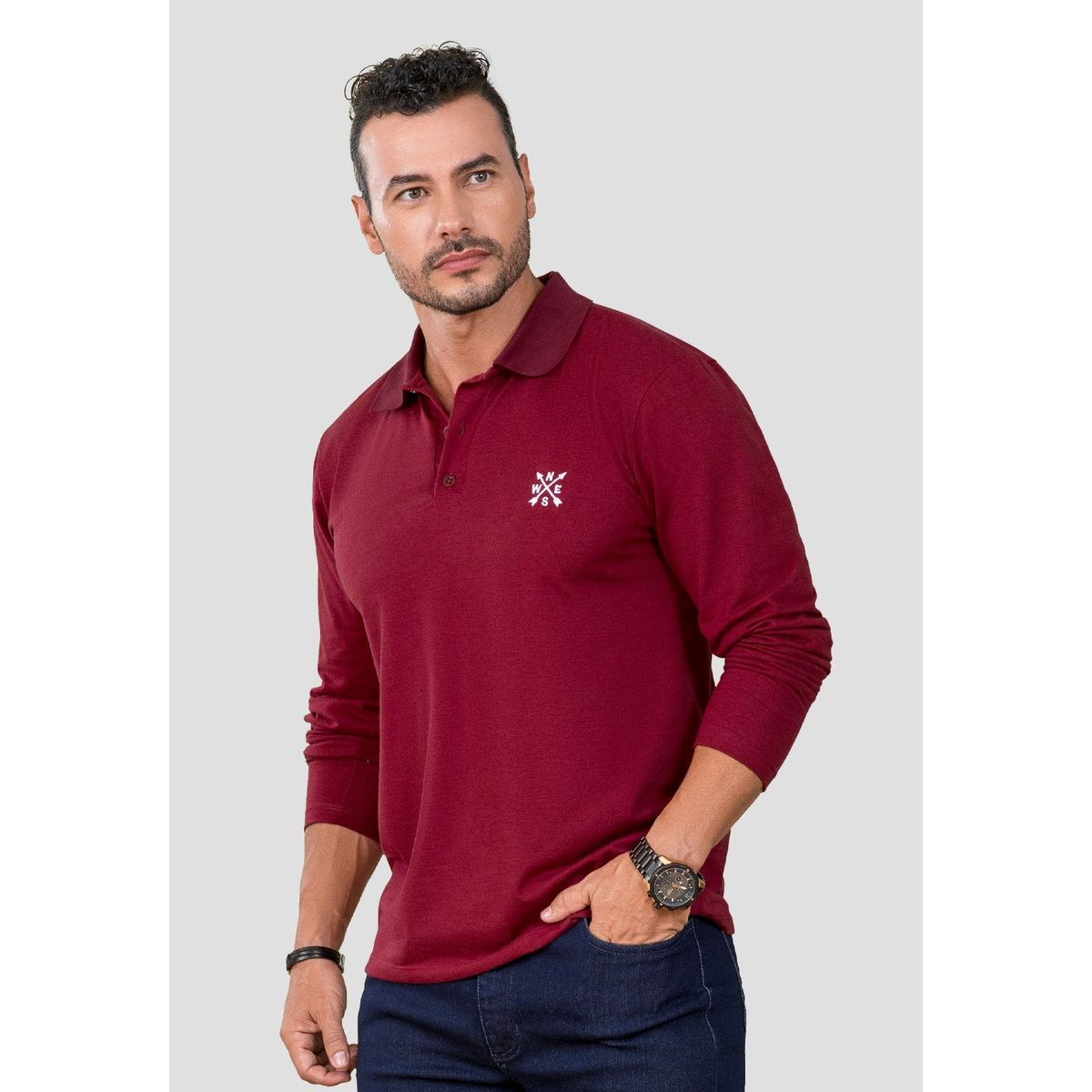 MARKETING PERSONAL - Camibuzo Hombre Vinotinto Mp 105401