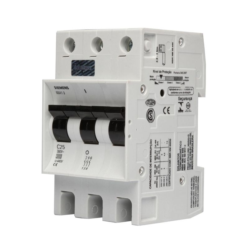 SIEMENS - INTERRUPTORES TERMOMAGNETICO 3-32 MONTAJE EN RIEL OMEGA SIEMSN 5SX1332-7 BR