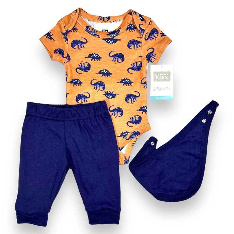 HUDSON - Conjunto 3 Pcs Ropa Para Bebe Niño Hudson baby 100% Algodon