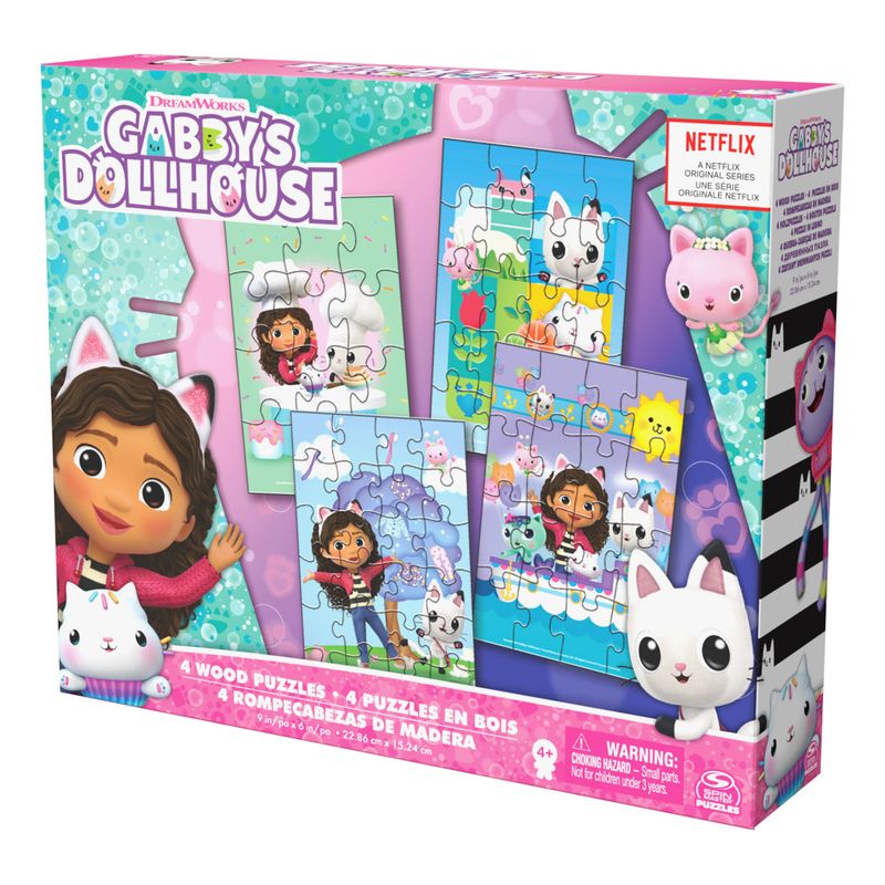 GENERICO - GabbyS Dollhouse Set 4 X Rompecabezas De Madera