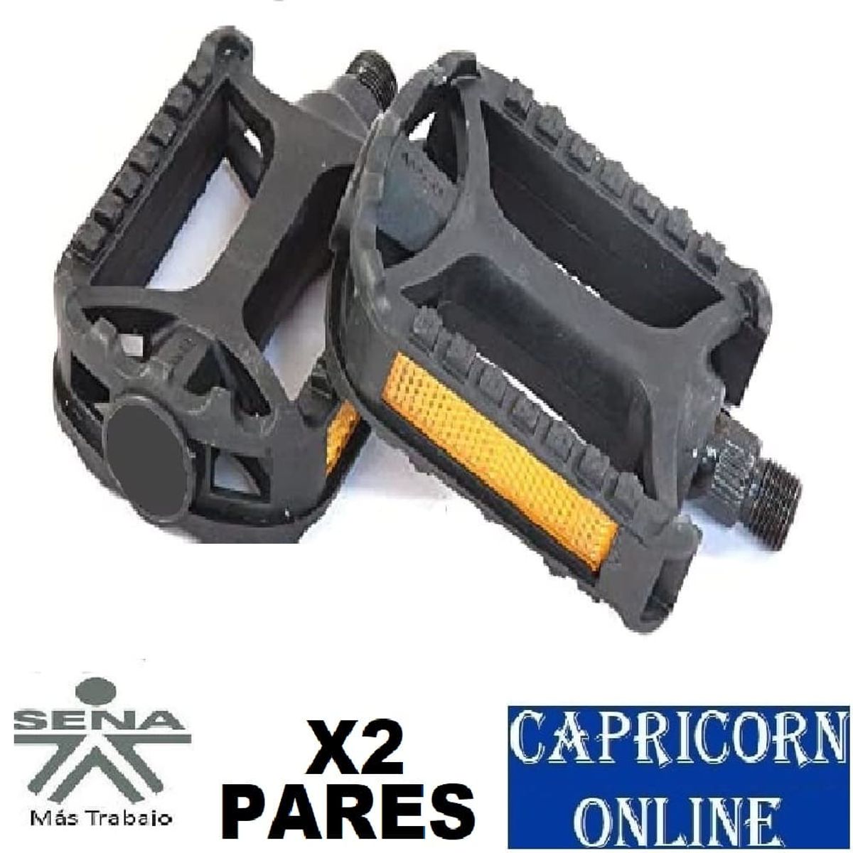 OPTIMUS - 2 Pares Pedales Negros Grandes Resina Bicicleta Todoterreno