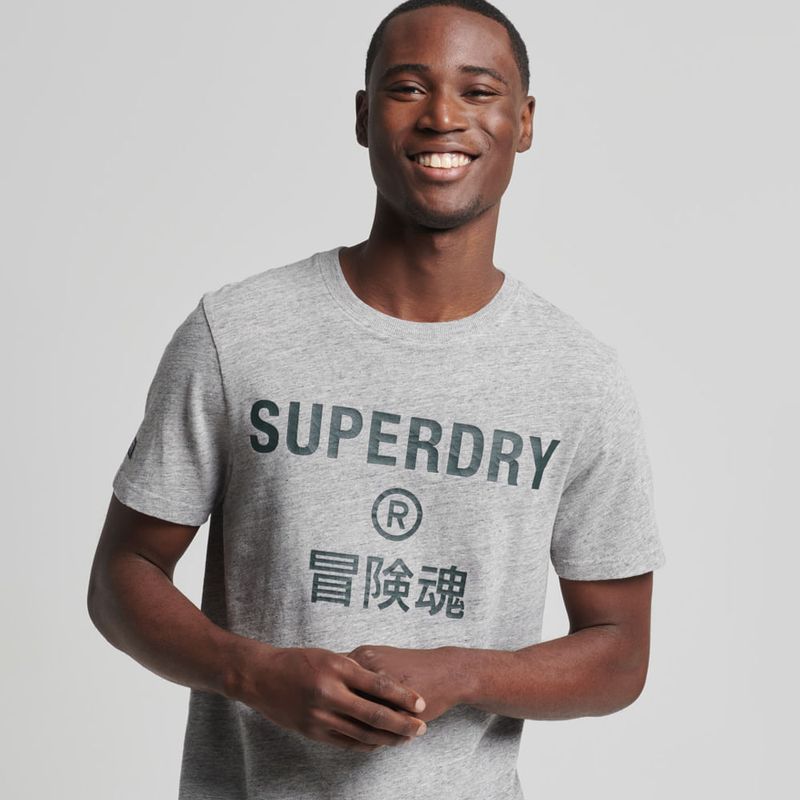 SUPERDRY - Camiseta Manga Corta Para Hombre Vintage Corp Logo Marl Superdry