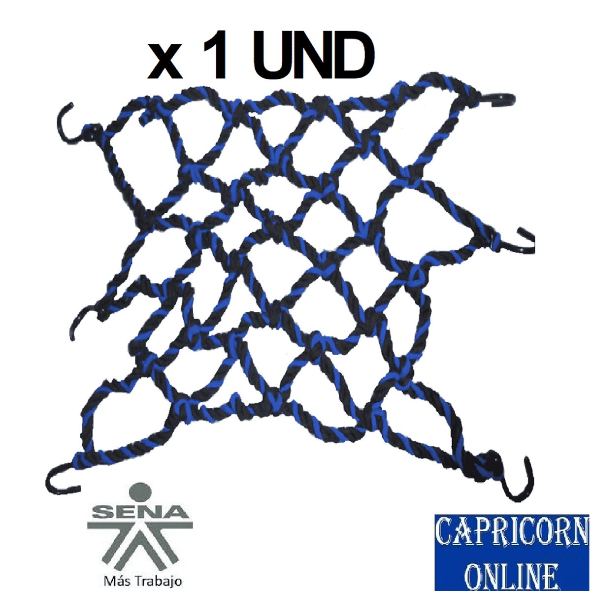 SENA - Pulpo Malla Negra con Azul Elástica Trenzada Para Moto