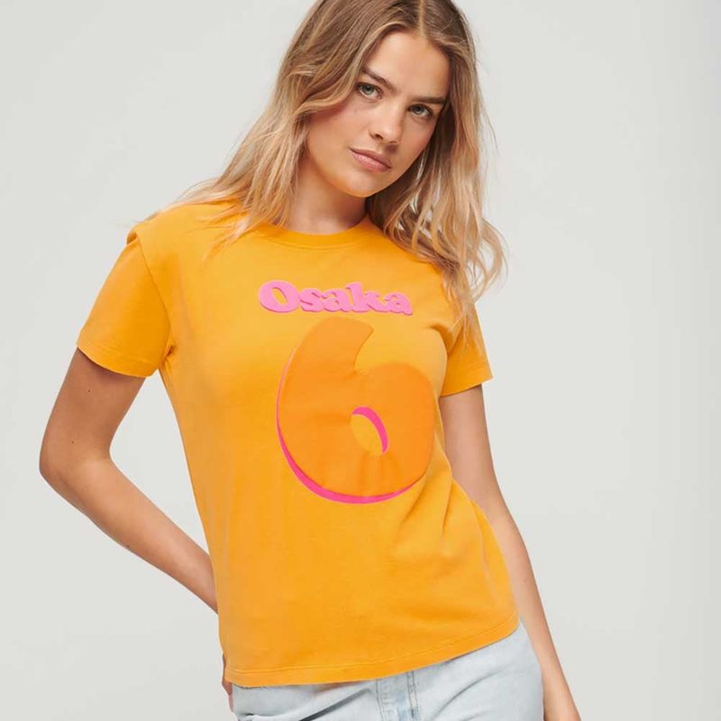 SUPERDRY - Camiseta Para Mujer Osaka Graphic Fitted Superdry
