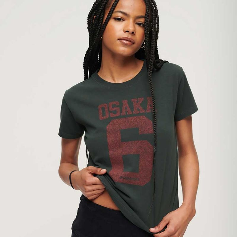 SUPERDRY - Camiseta Para Mujer Osaka Graphic Fitted Superdry