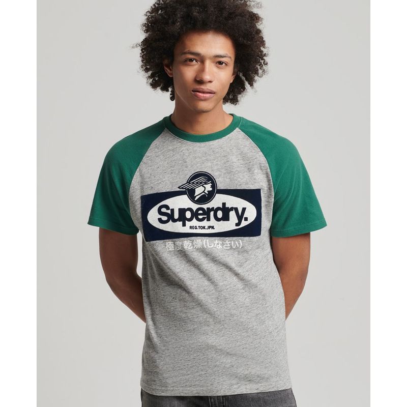 SUPERDRY - Camiseta Manga Corta Para Hombre Vintage Cl Raglan Superdry