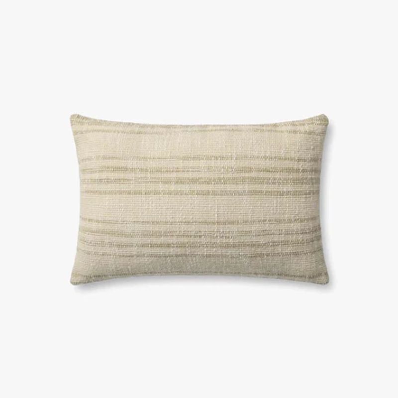 SERRANA - Cojín tejido rayas beige 30 cm x 50 cm Colón