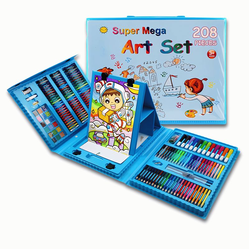GENERICO - Set Kit Arte Niños Maleta Crayon Acuarela Plumon 208 Piezas