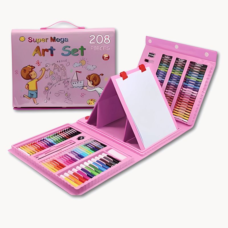 GENERICO - Set Kit Arte Niños Maleta Crayon Acuarela Plumon 208 Piezas