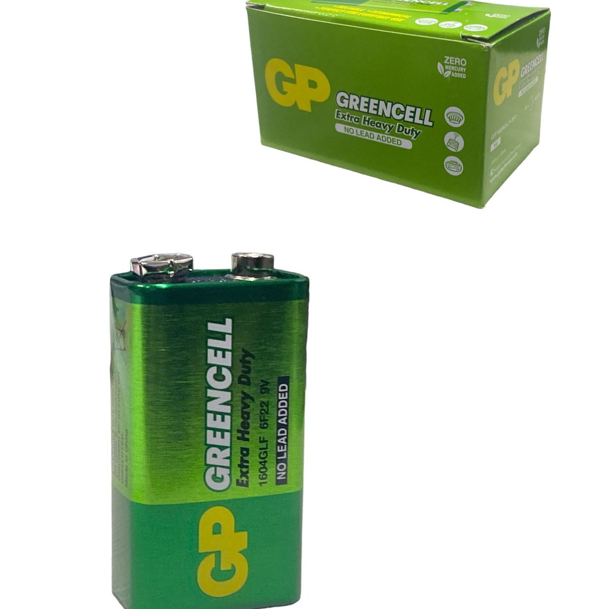 GP - Pila Cuadrada 9v  Batería 9v - Marca Gp Ref 6f22